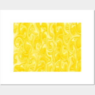 Marble Swirl Texture - Yellow Tones Posters and Art